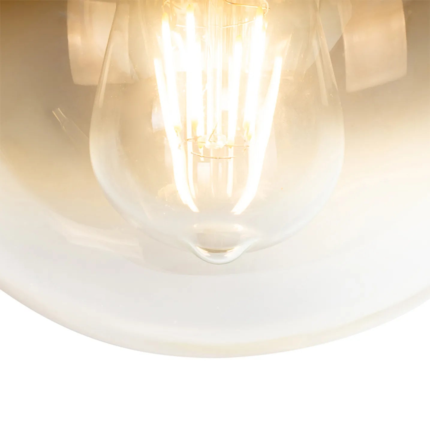 Lampă suspendată neagră cu sticlă aurie Pallon