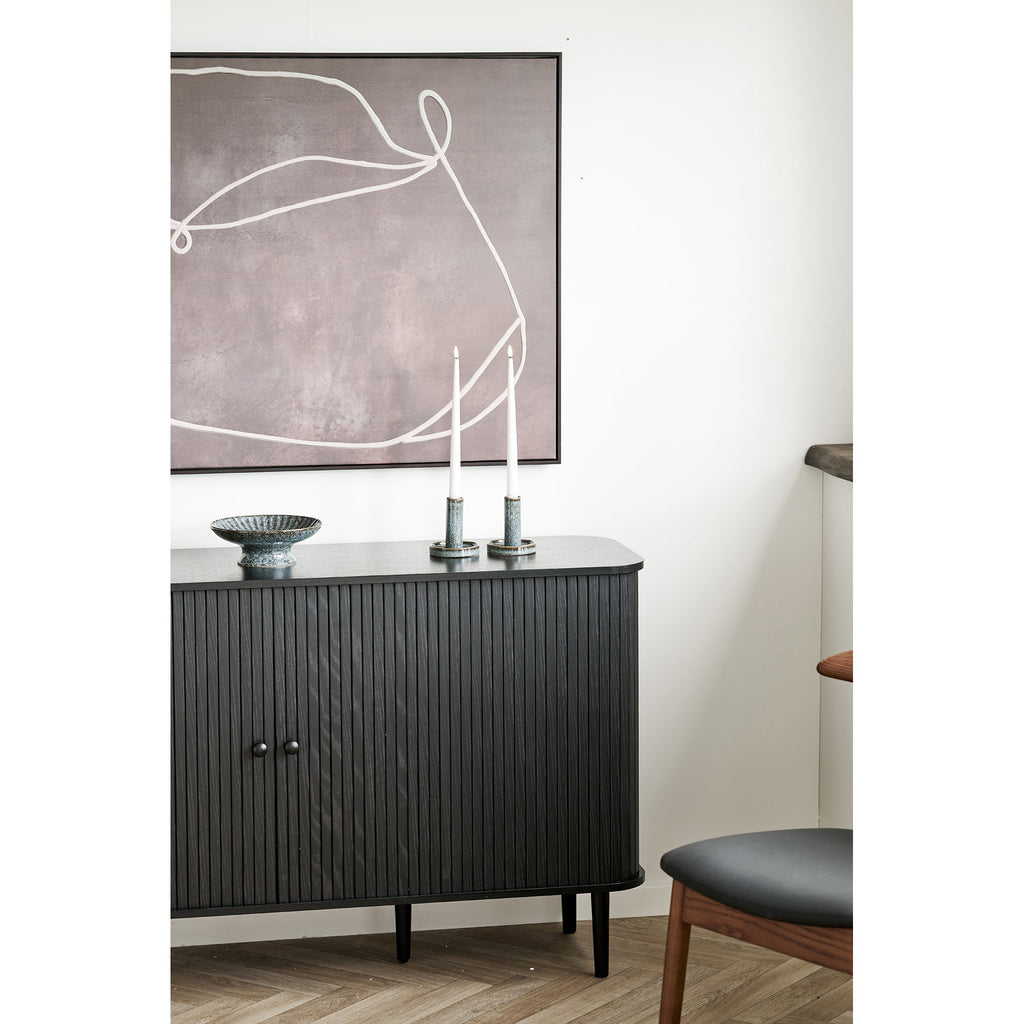 Comodă, 2 uși, negru, 140x40x79 cm