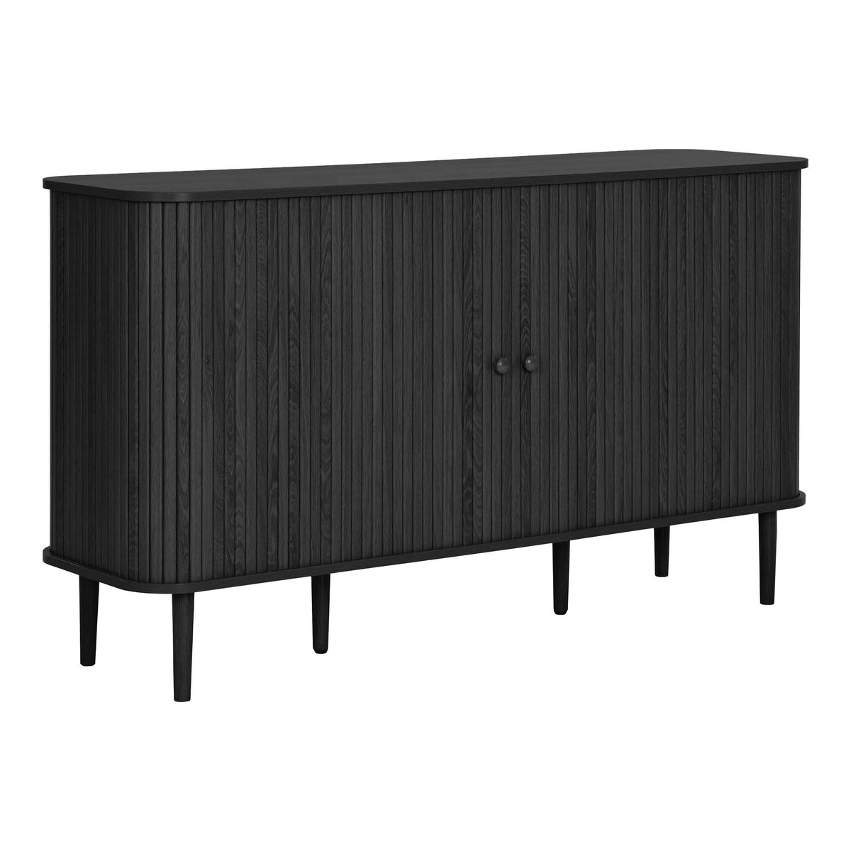 Comodă, 2 uși, negru, 140x40x79 cm