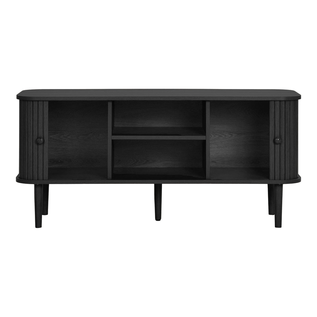 Comodă TV, 2 uși, negru, 113x40x52 cm