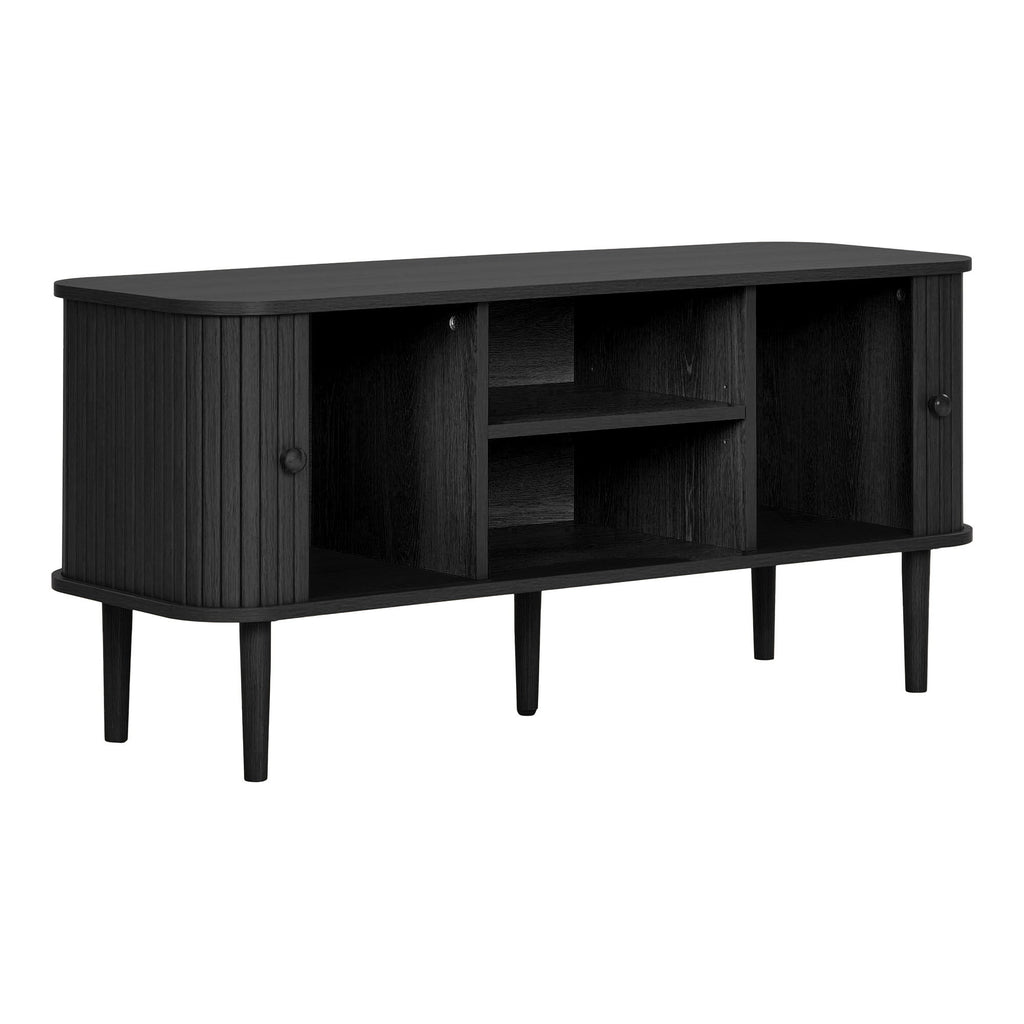 Comodă TV, 2 uși, negru, 113x40x52 cm