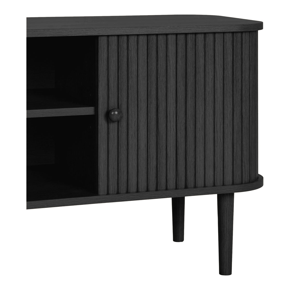 Comodă TV, 2 uși, negru, 113x40x52 cm