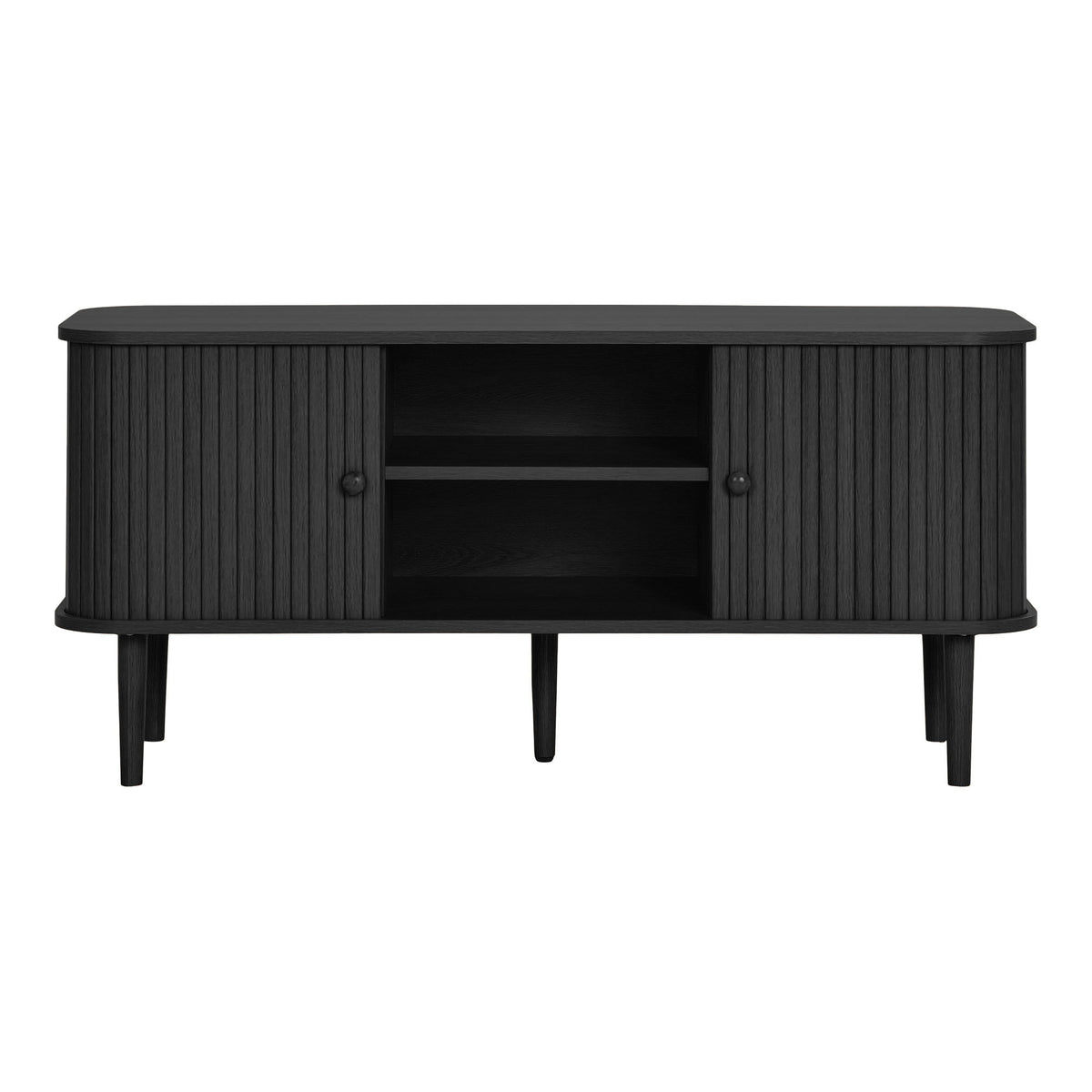 Comodă TV, 2 uși, negru, 113x40x52 cm