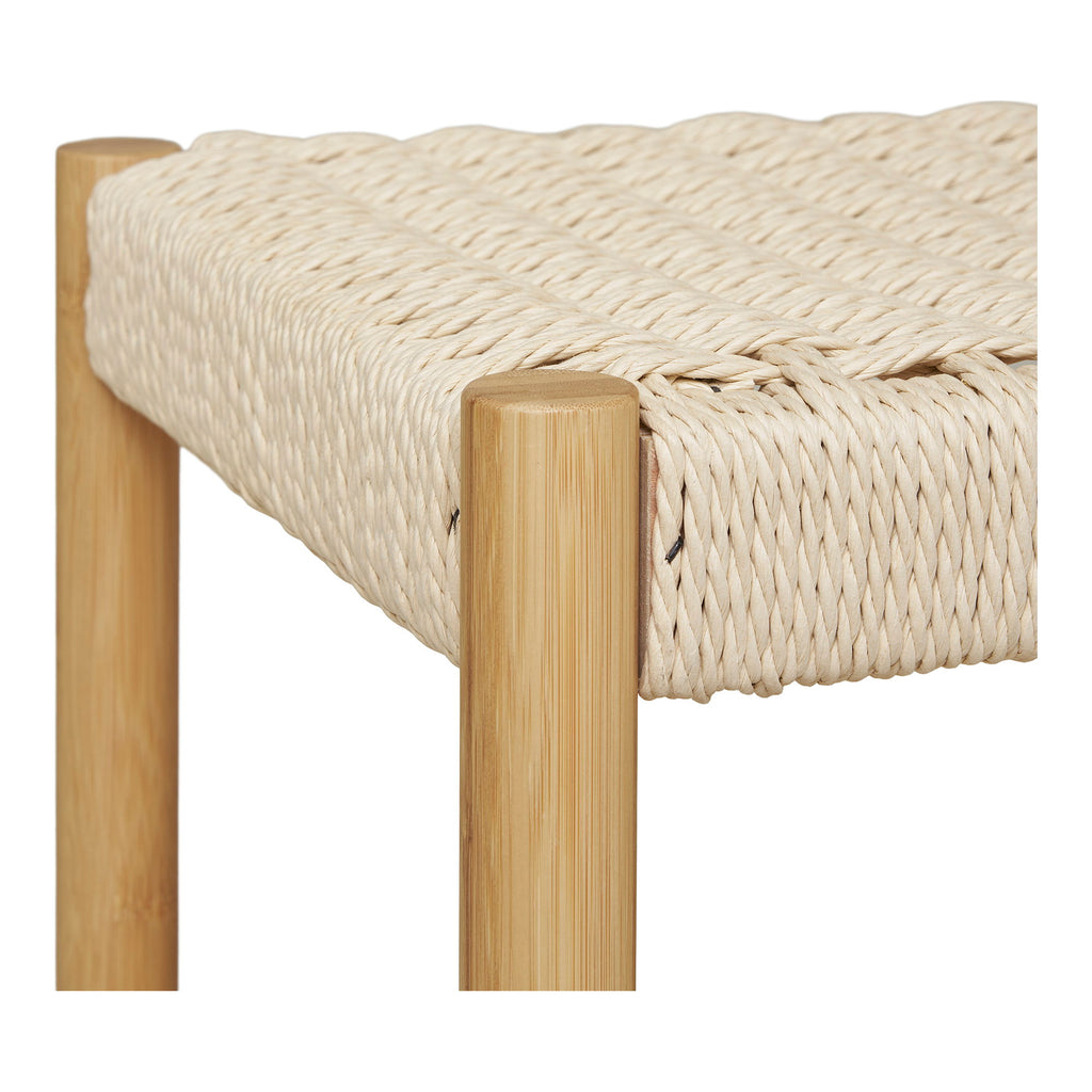 Suport pentru haine cu bancă din împletitură naturală, bambus, natur, 36x95x165