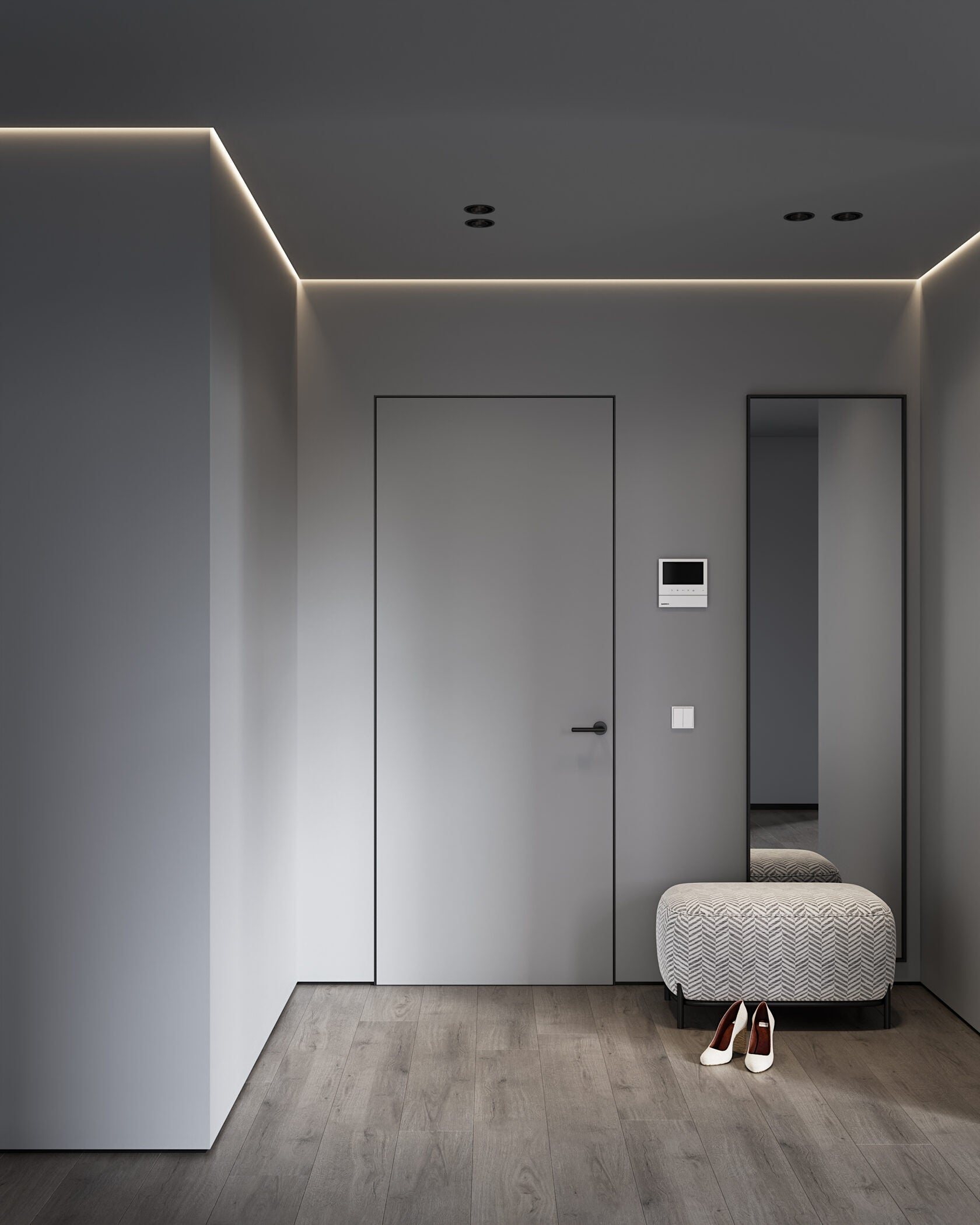Profil tip scafa alba cu efect de umbra Shadow Gap