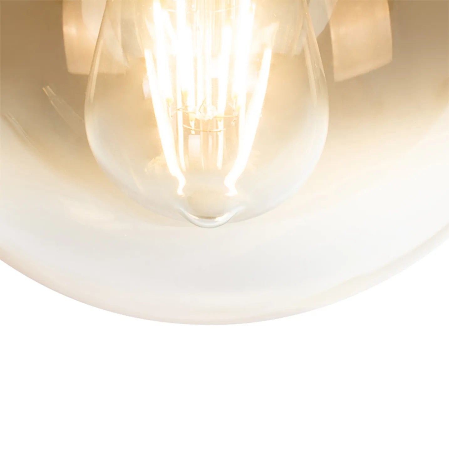 Lampă suspendată neagră cu sticlă aurie cu 3 lumini Pallon