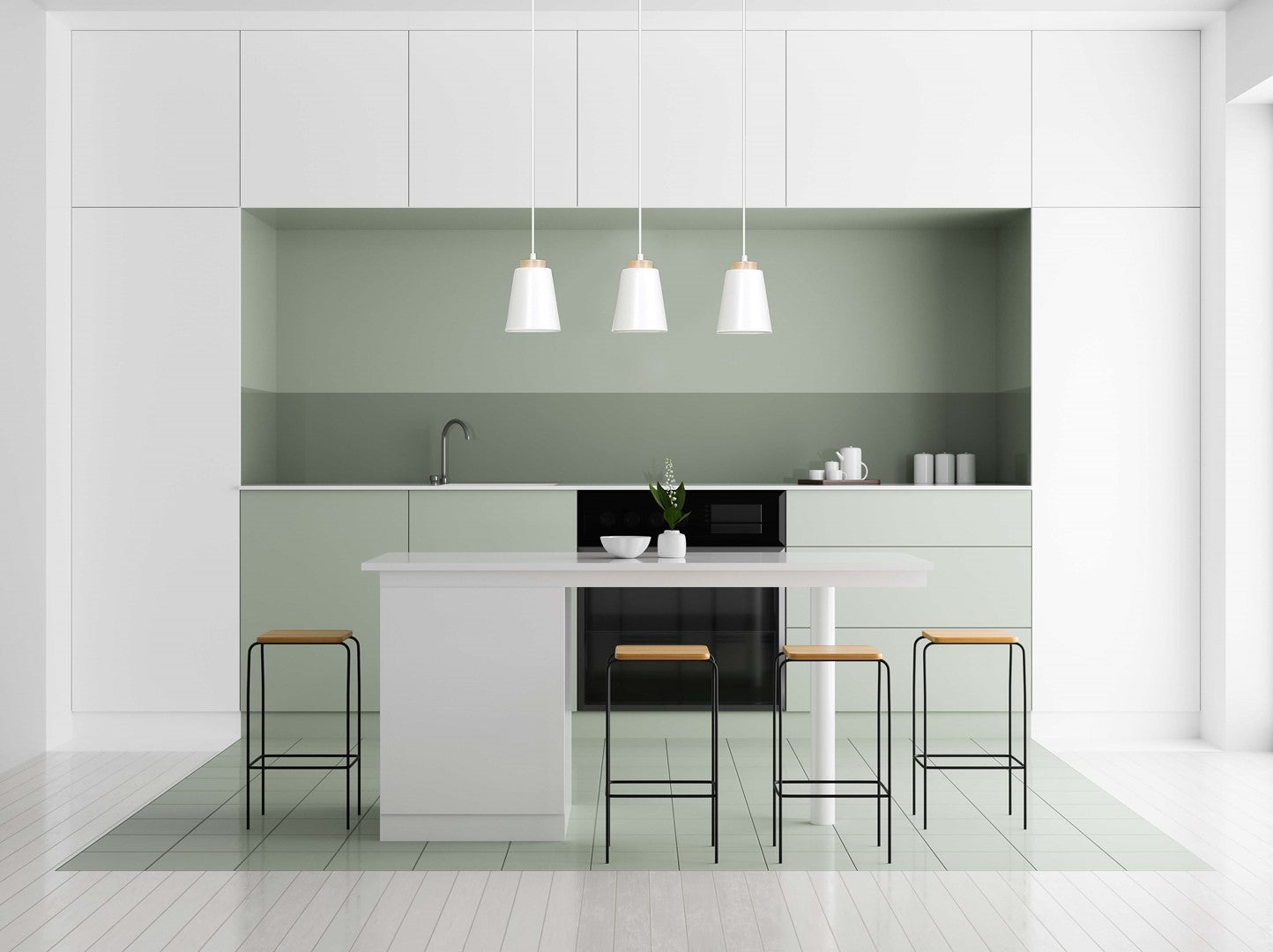 Lampa suspendata metalica alba cu accente din lemn 3 lumini Bolero