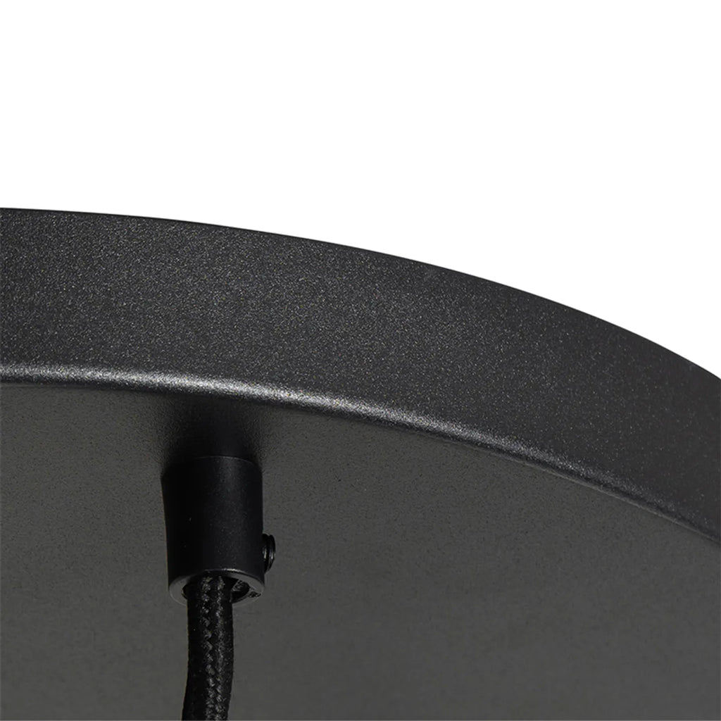 Lampă suspendată neagră cu sticlă aurie cu 3 lumini Pallon