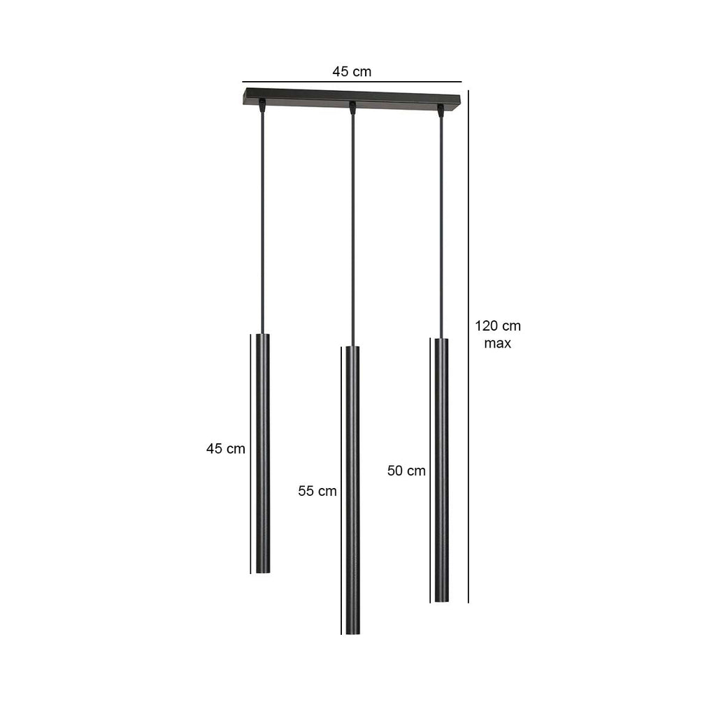 Lampa suspendata neagra 3 lumini Selter