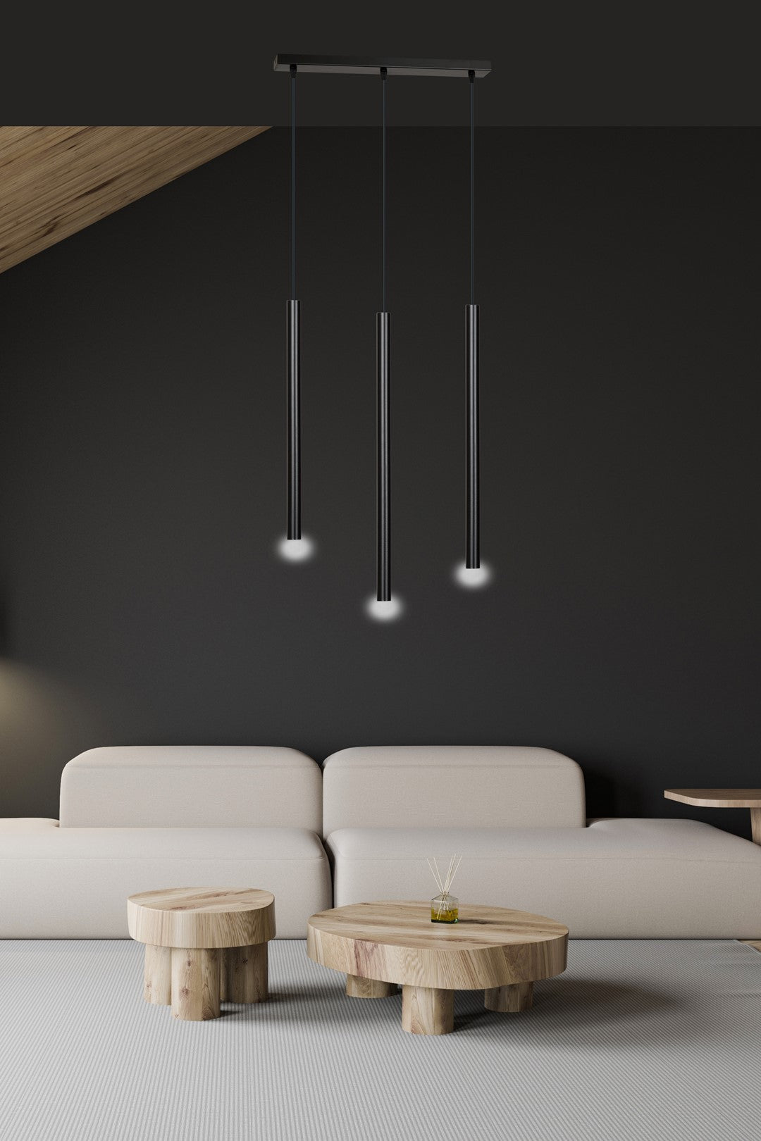 Lampa suspendata neagra 3 lumini Selter