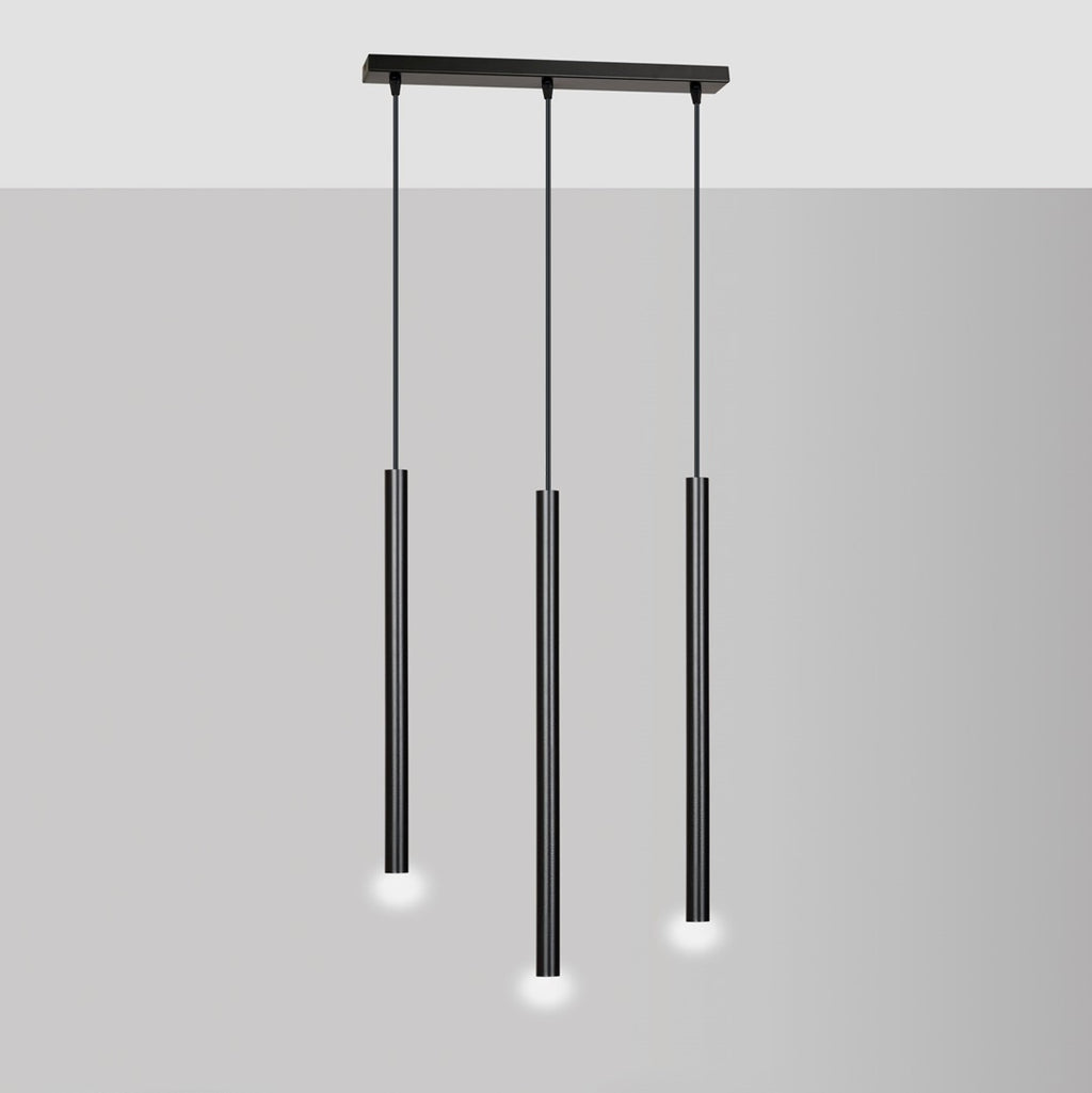 Lampa suspendata neagra 3 lumini Selter