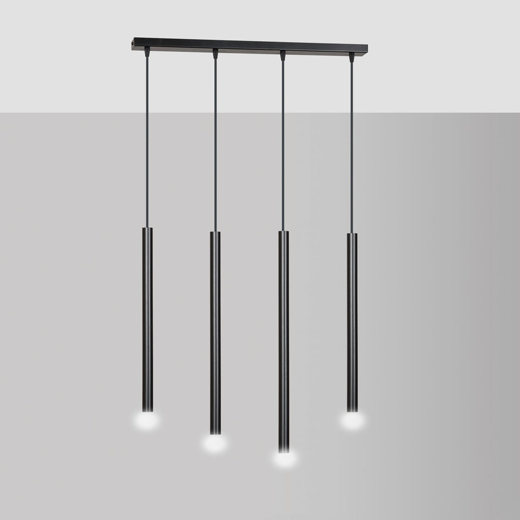 Lampa suspendata neagra 4 lumini Selter