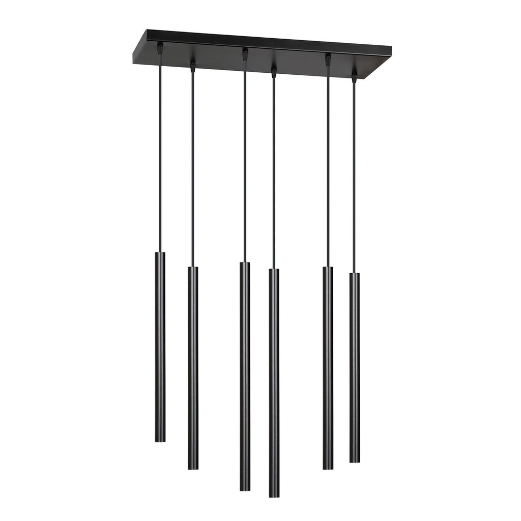 Lampa suspendata neagra 6 lumini Selter
