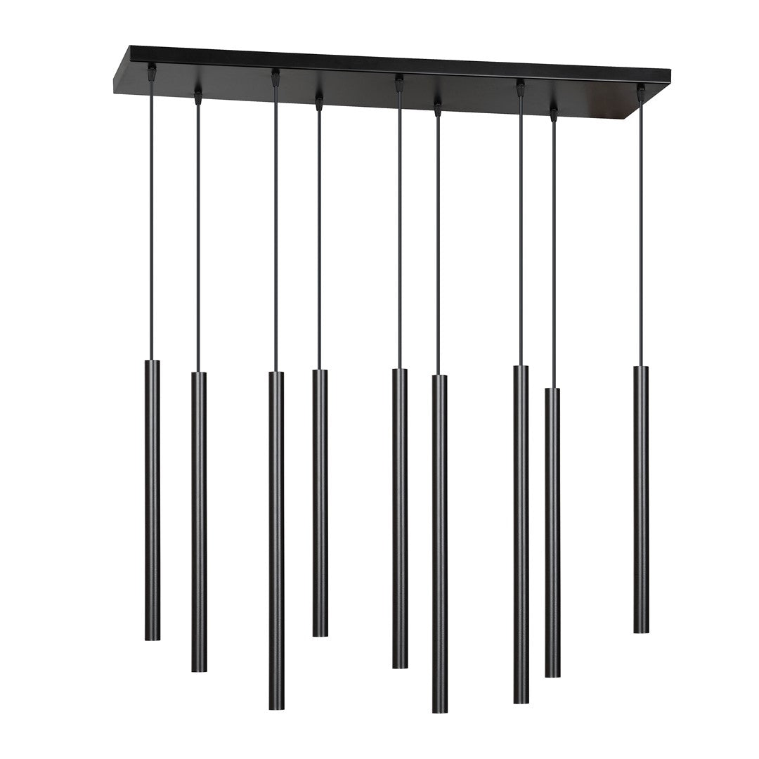 Lampa suspendata neagra 9 lumini Selter