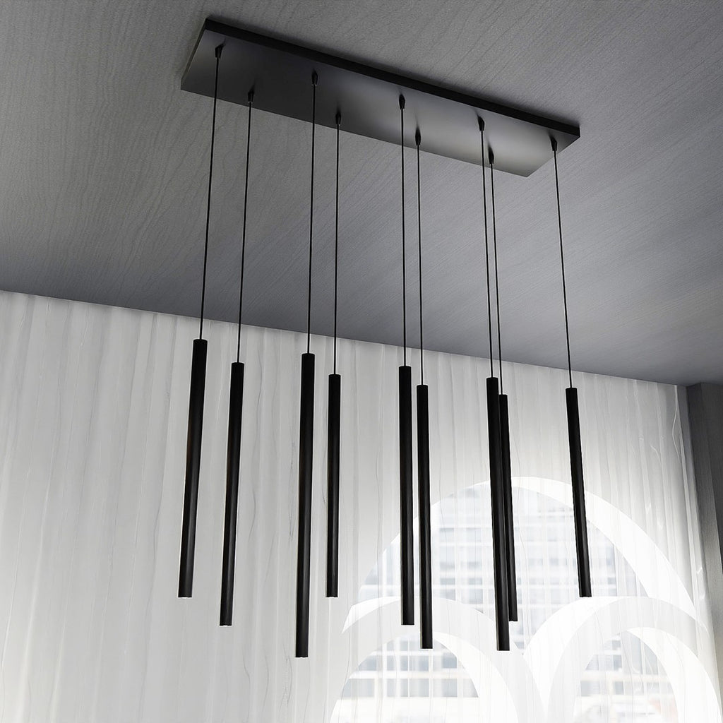Lampa suspendata neagra 9 lumini Selter
