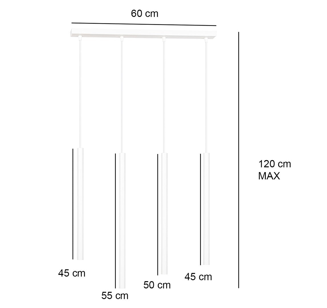 Lampa suspendata alba 4 lumini Selter