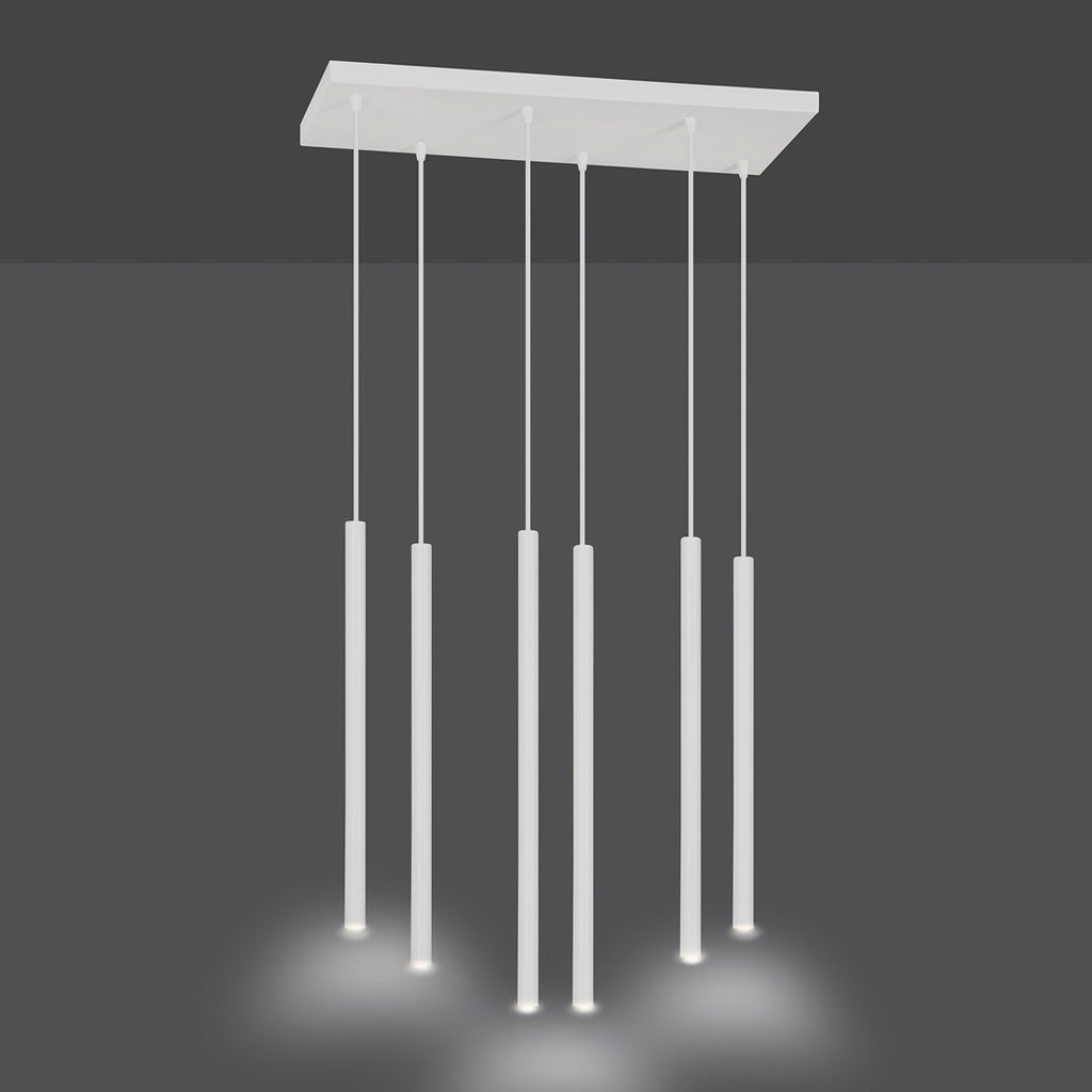 Lampa suspendata alba 6 lumini Selter