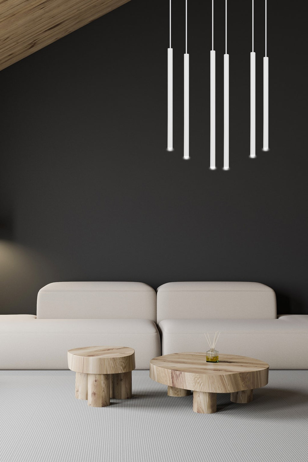 Lampa suspendata alba 6 lumini Selter