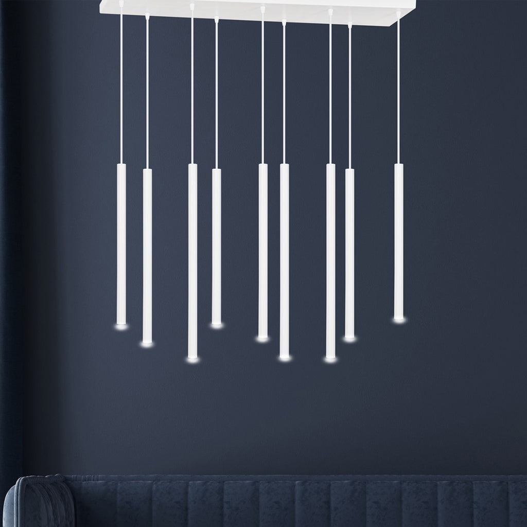 Lampa suspendata alba 9 lumini Selter