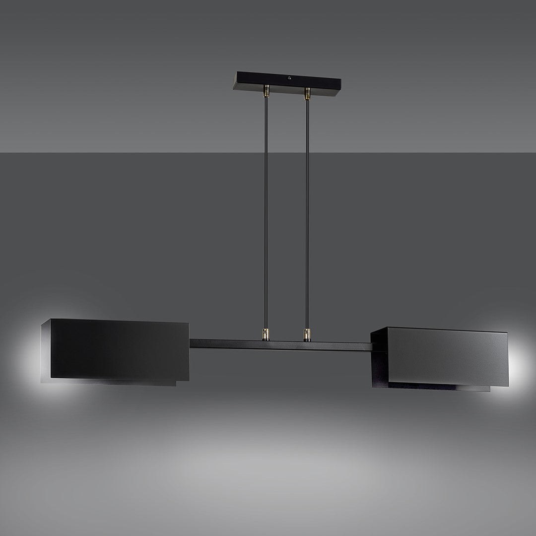 Lampa suspendata neagra 2 lumini Tolos