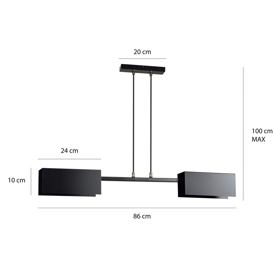 Lampa suspendata alba 2 lumini Tolos