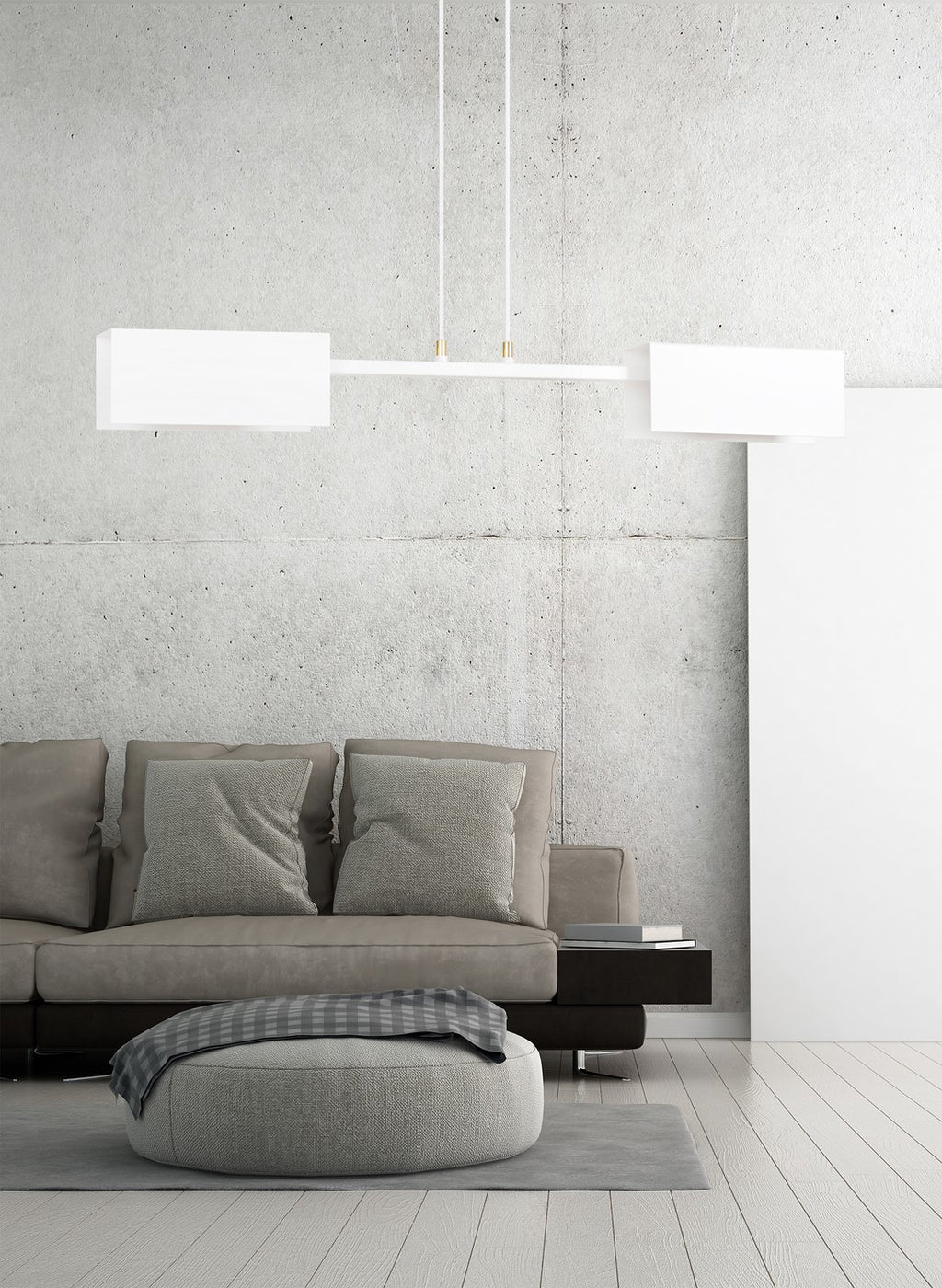 Lampa suspendata alba 2 lumini Tolos