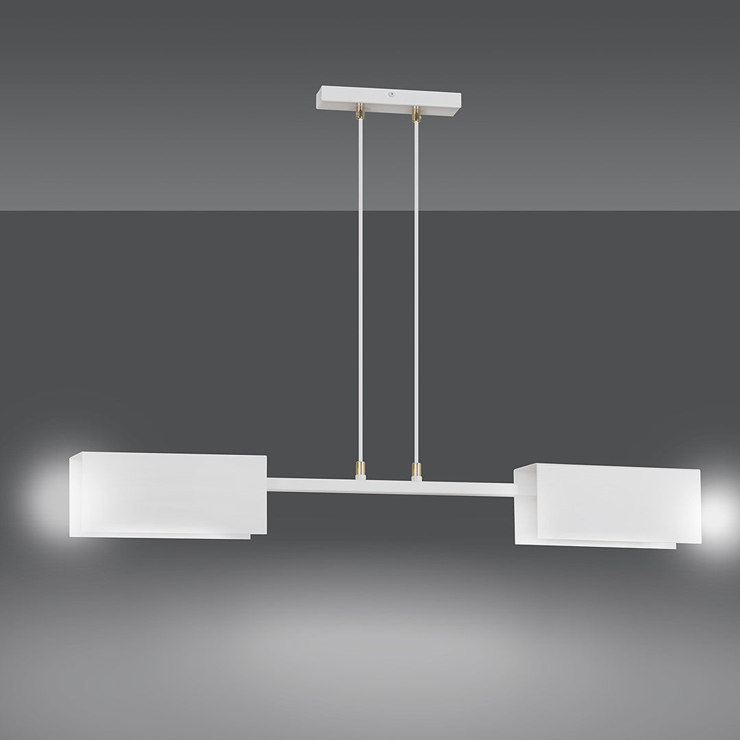 Lampa suspendata alba 2 lumini Tolos