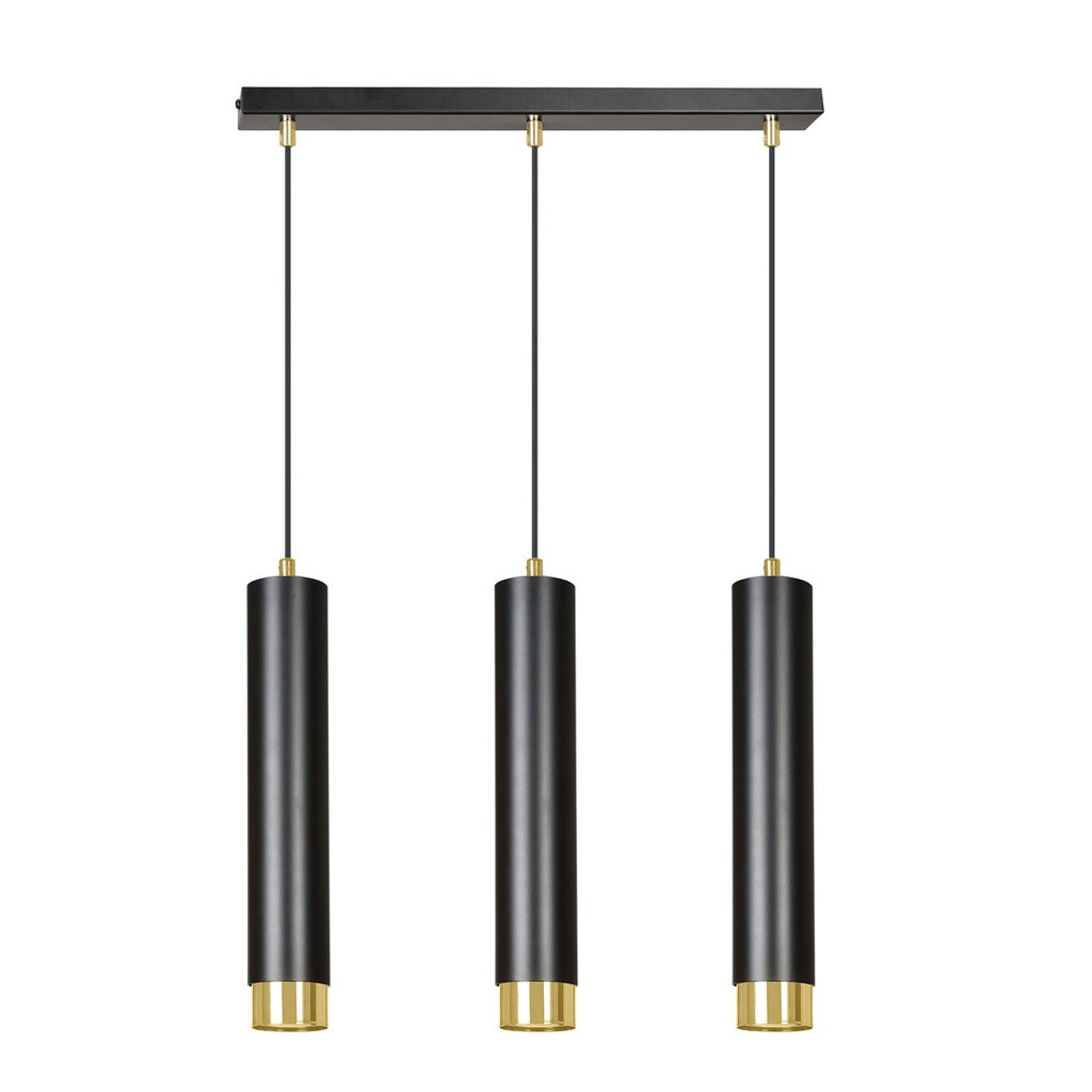 Lampa suspendata neagra cu accente aurii 3 lumini Kibo