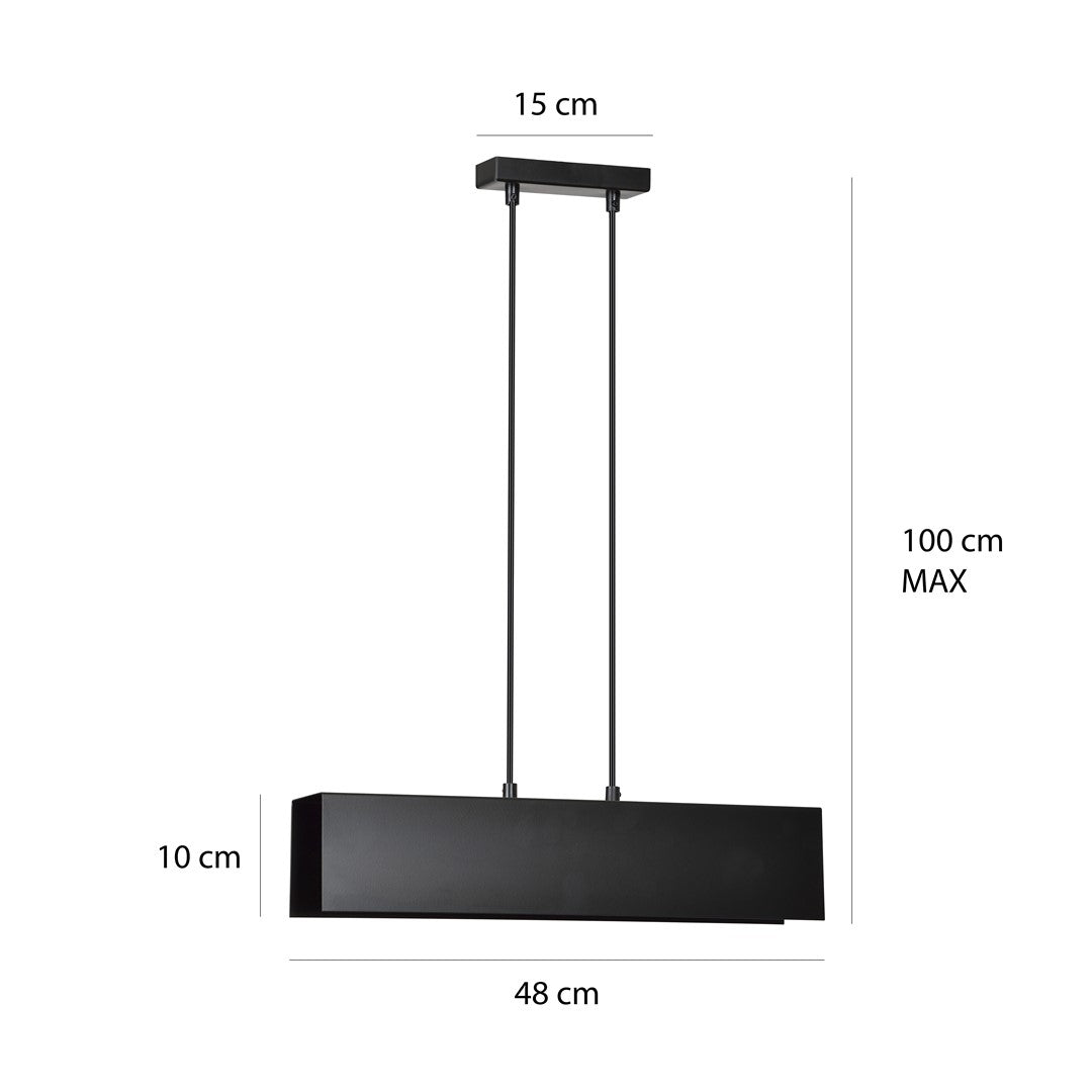 Lampa suspendata metalica neagra Gentor
