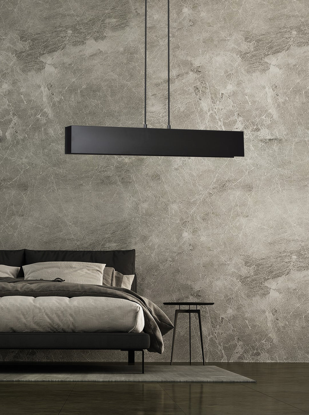 Lampa suspendata metalica neagra 3 lumini Gentor