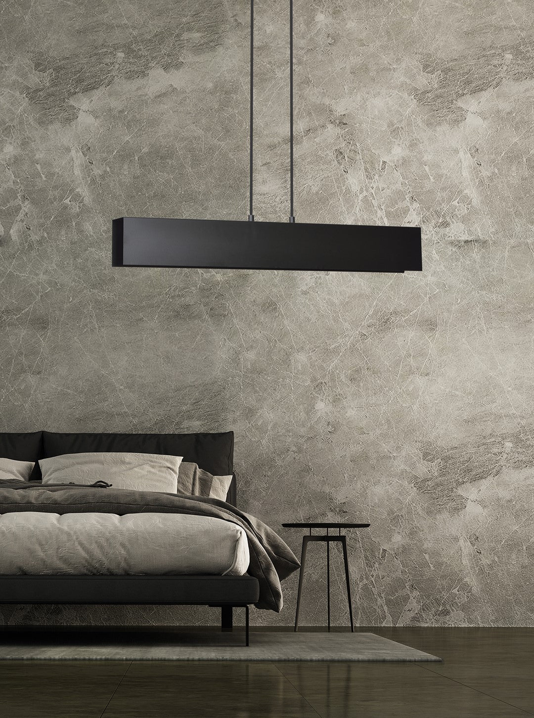 Lampa suspendata metalica neagra 3 lumini Gentor