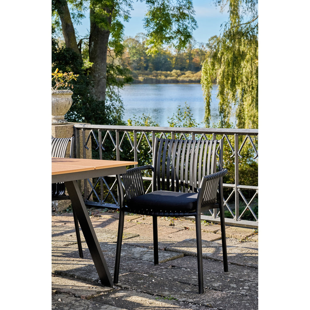 Scaun de grădină, polipropilenă, stivuibil, negru