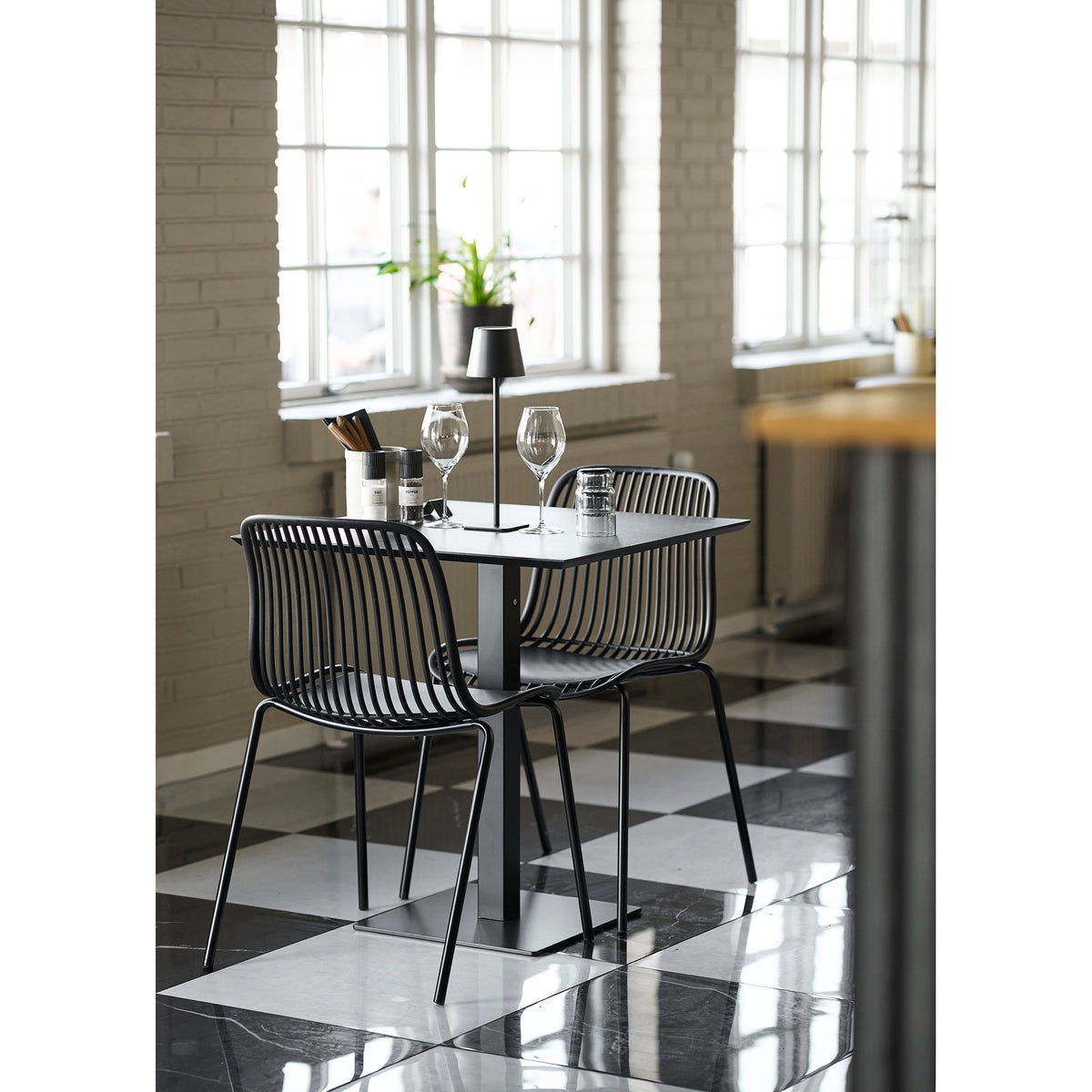 Scaun de dining, polipropilenă, stivuibil, negru