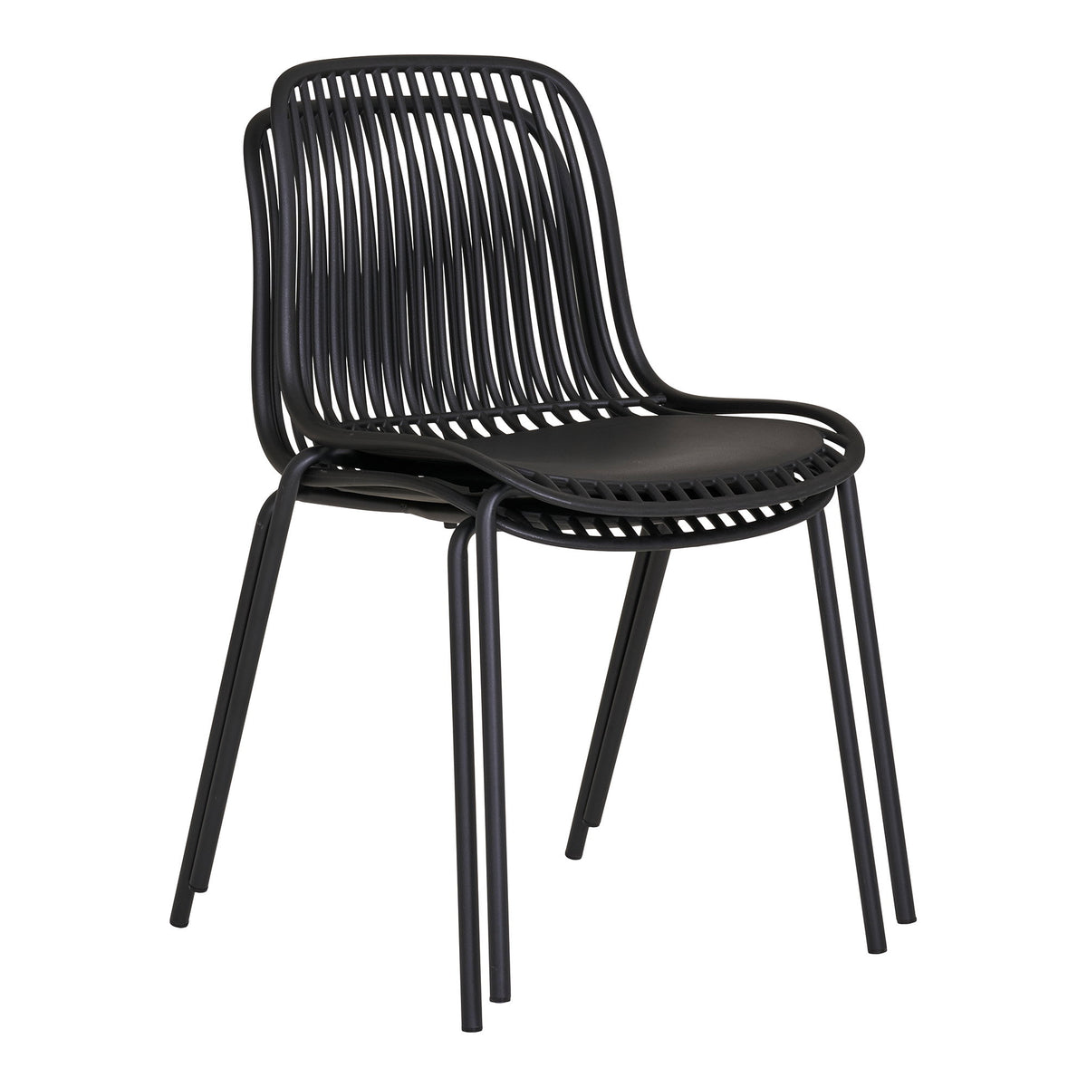 Scaun de dining, polipropilenă, stivuibil, negru