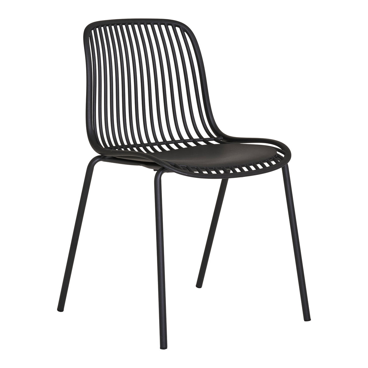 Scaun de dining, polipropilenă, stivuibil, negru