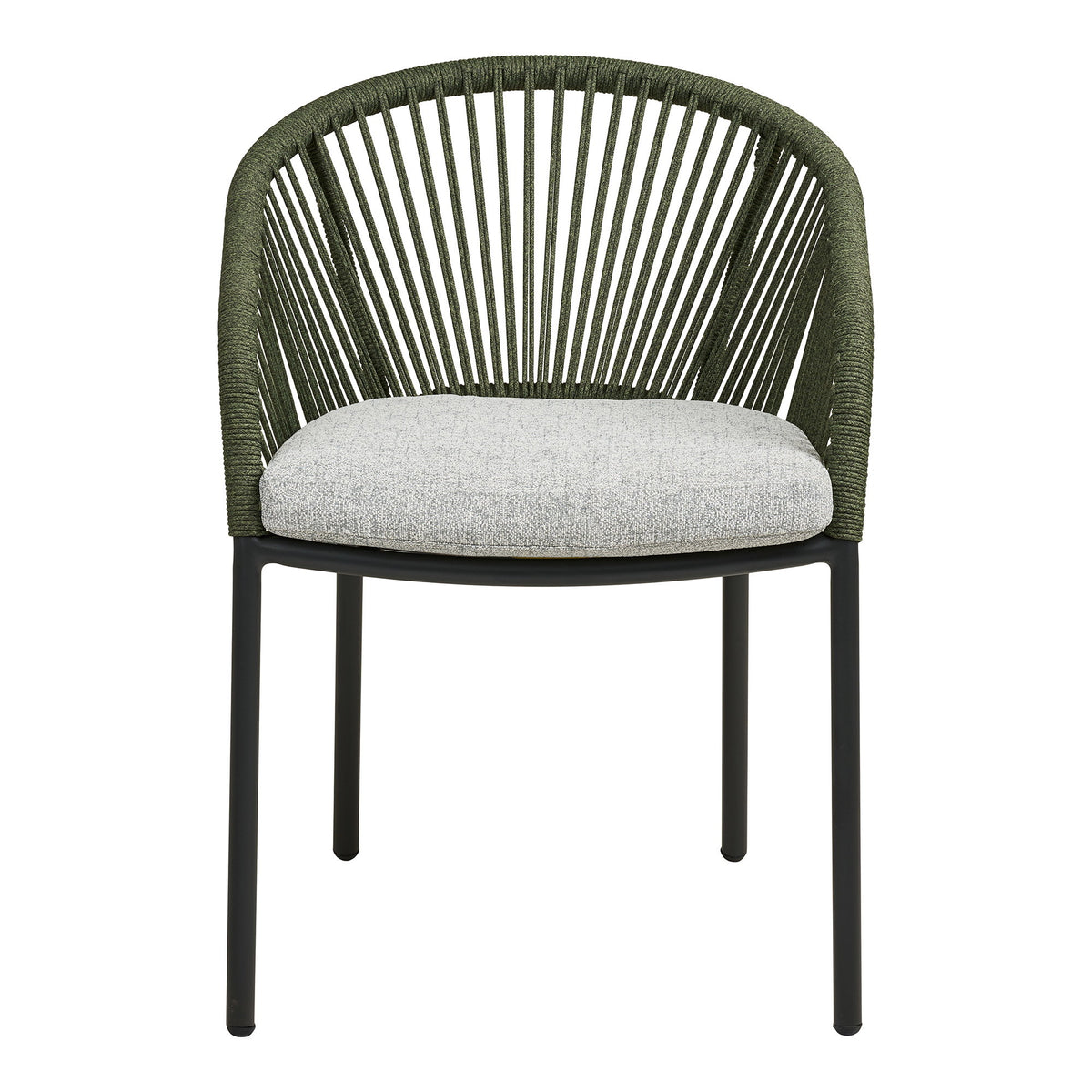 Scaun de dining, aluminiu, verde, gri, include pernă
