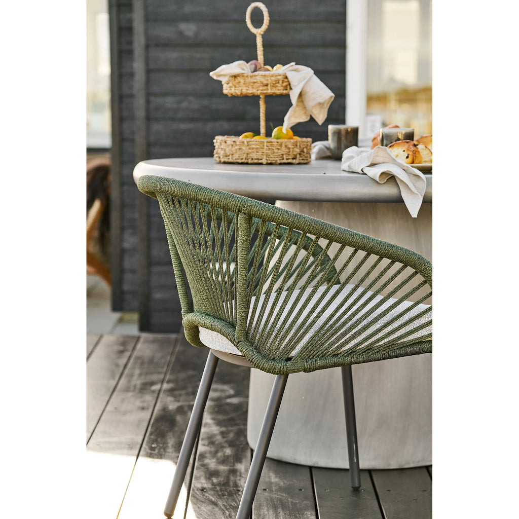 Scaun de dining, aluminiu, verde, gri, include pernă