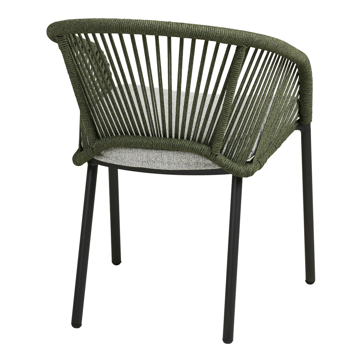 Scaun de dining, aluminiu, verde, gri, include pernă