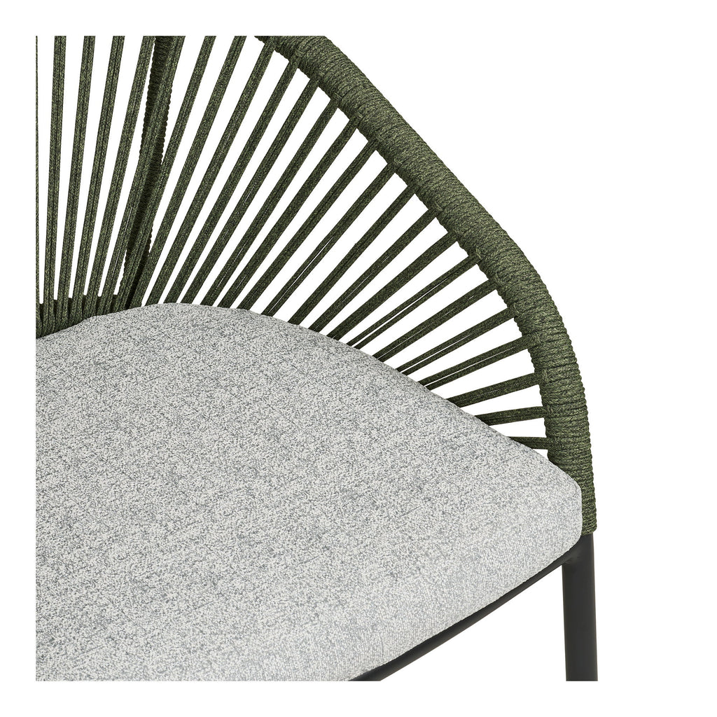Scaun de dining, aluminiu, verde, gri, include pernă