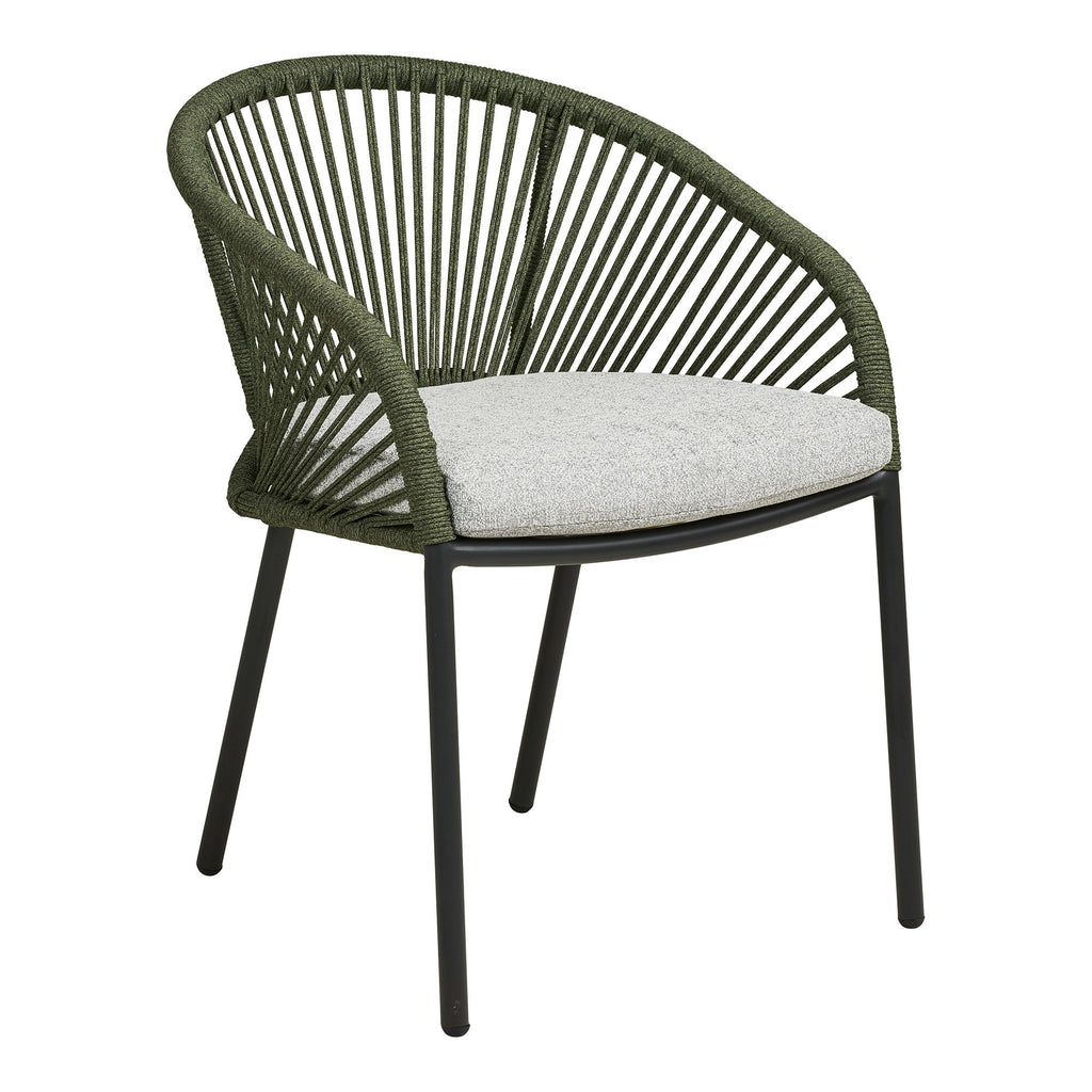 Scaun de dining, aluminiu, verde, gri, include pernă