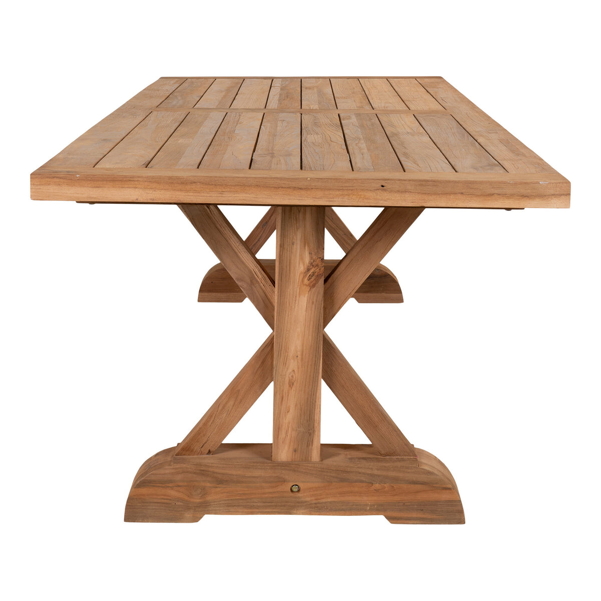 Masă de dining, tec, natur, 100x240x75 cm