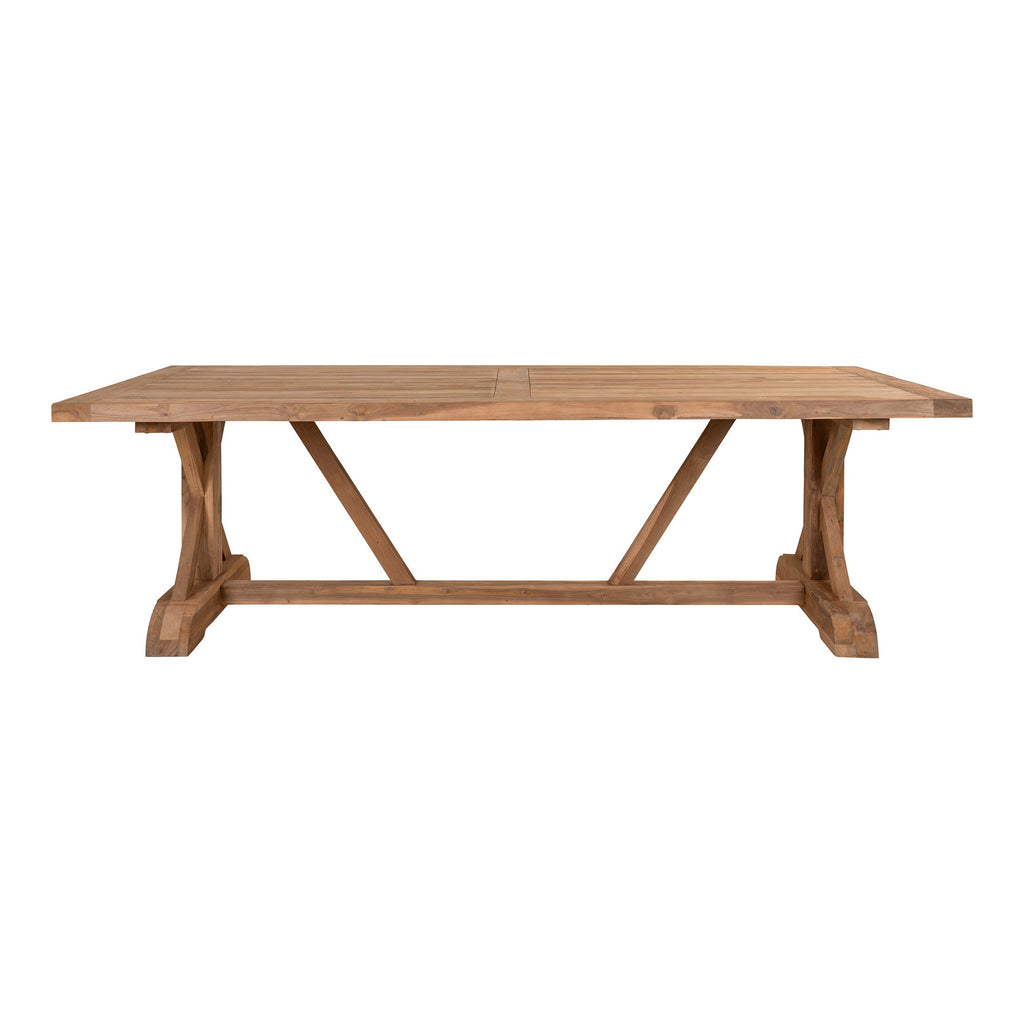 Masă de dining, tec, natur, 100x240x75 cm