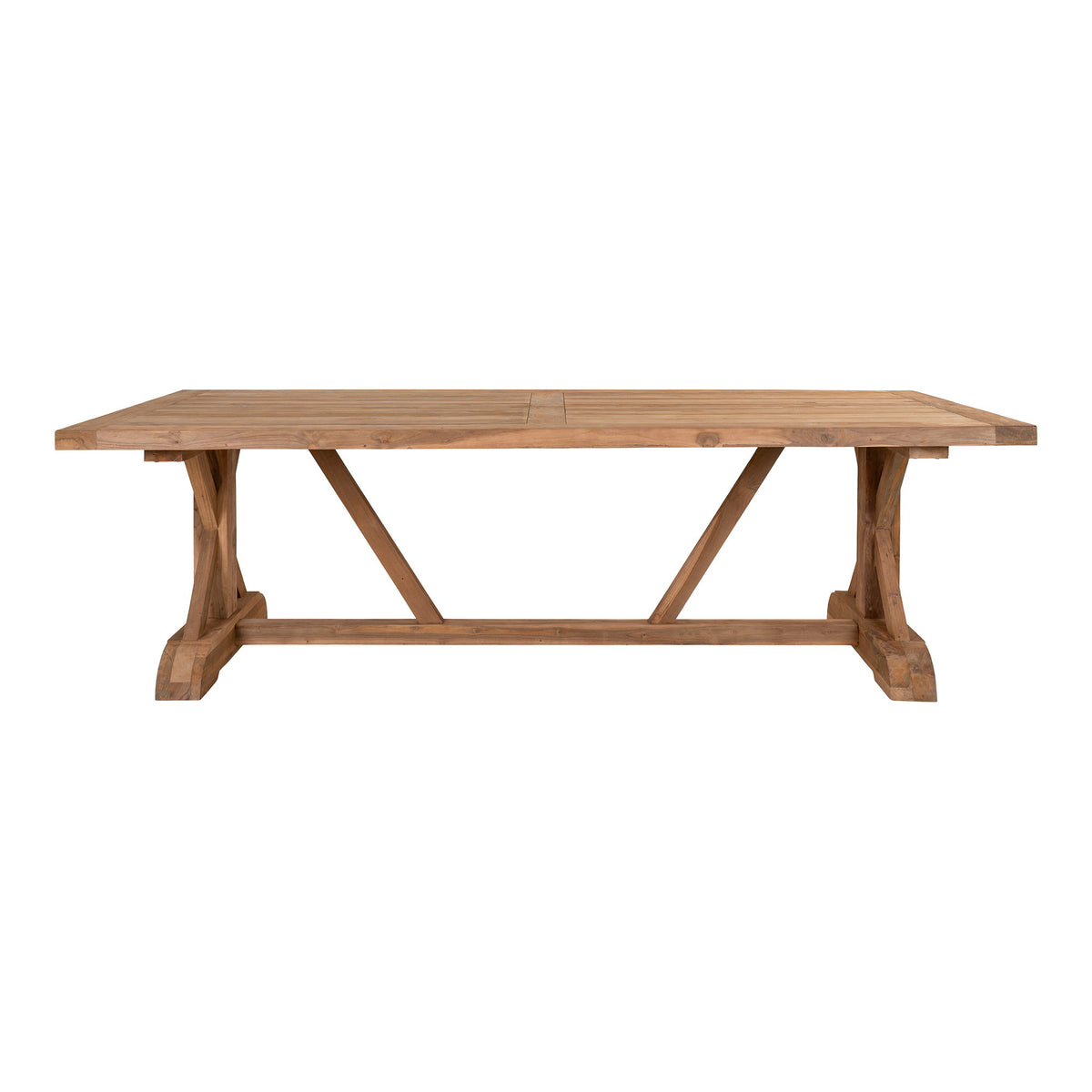 Masă de dining, tec, natur, 100x240x75 cm
