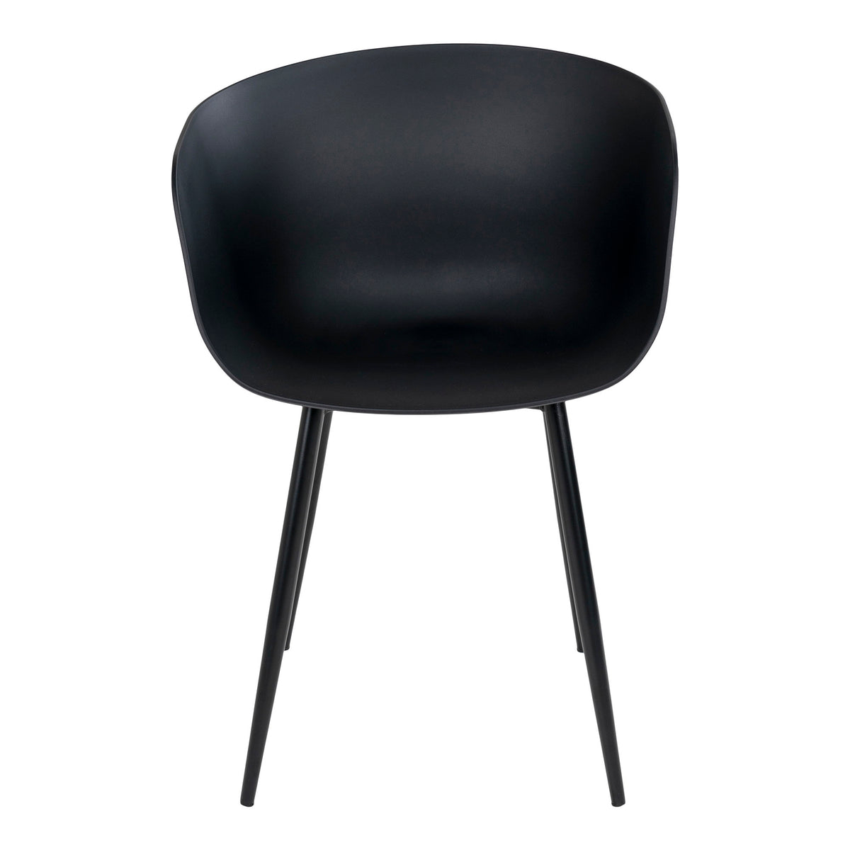 Scaun de dining, negru, cu picioare negre