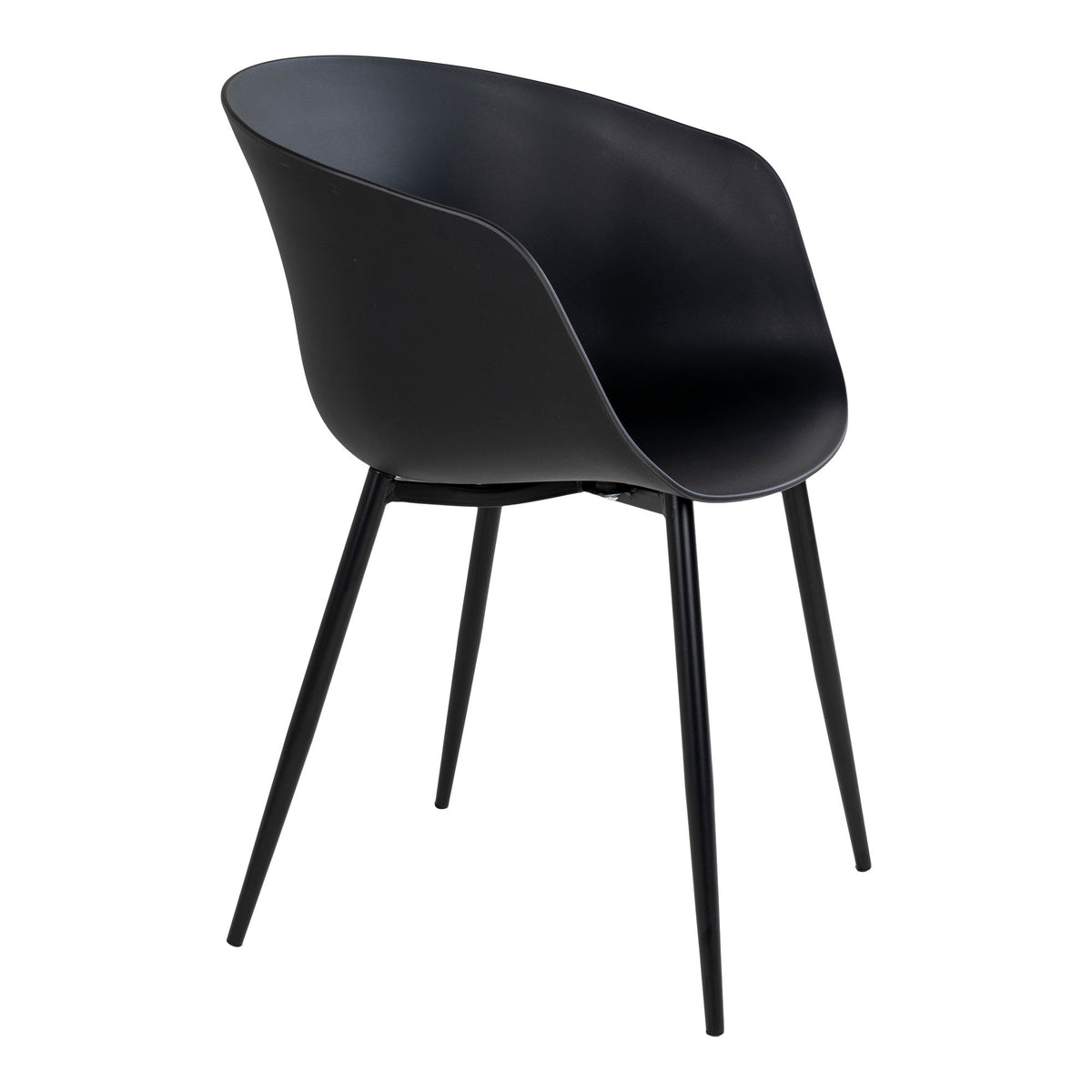 Scaun de dining, negru, cu picioare negre