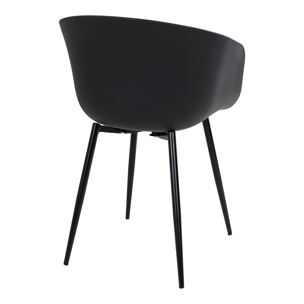 Scaun de dining, negru, cu picioare negre