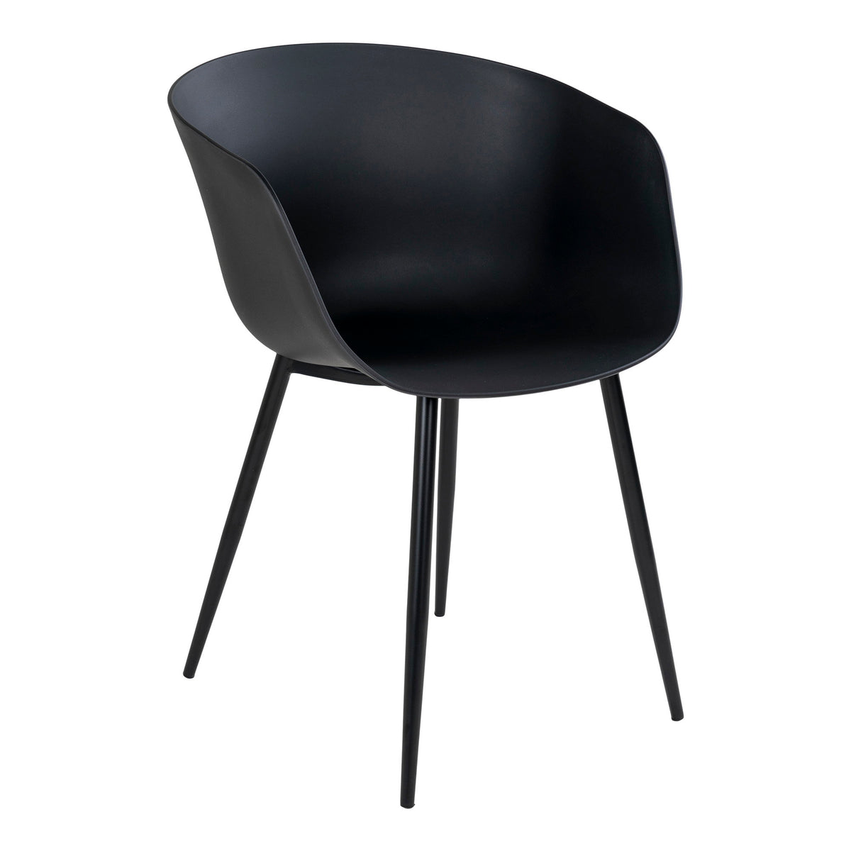 Scaun de dining, negru, cu picioare negre