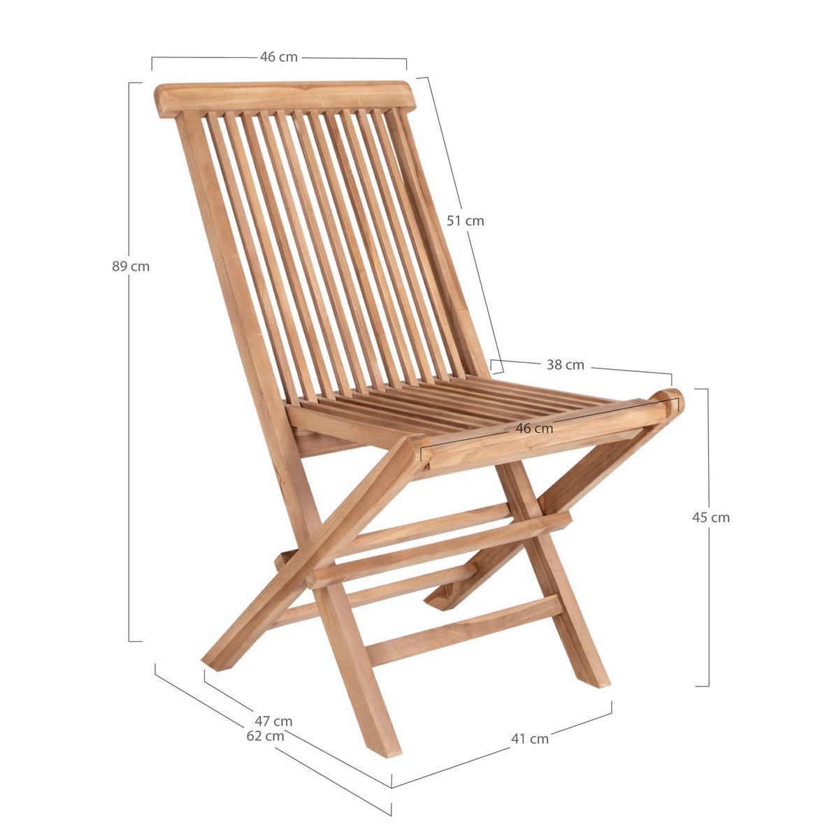 Scaun de dining, tec, natur