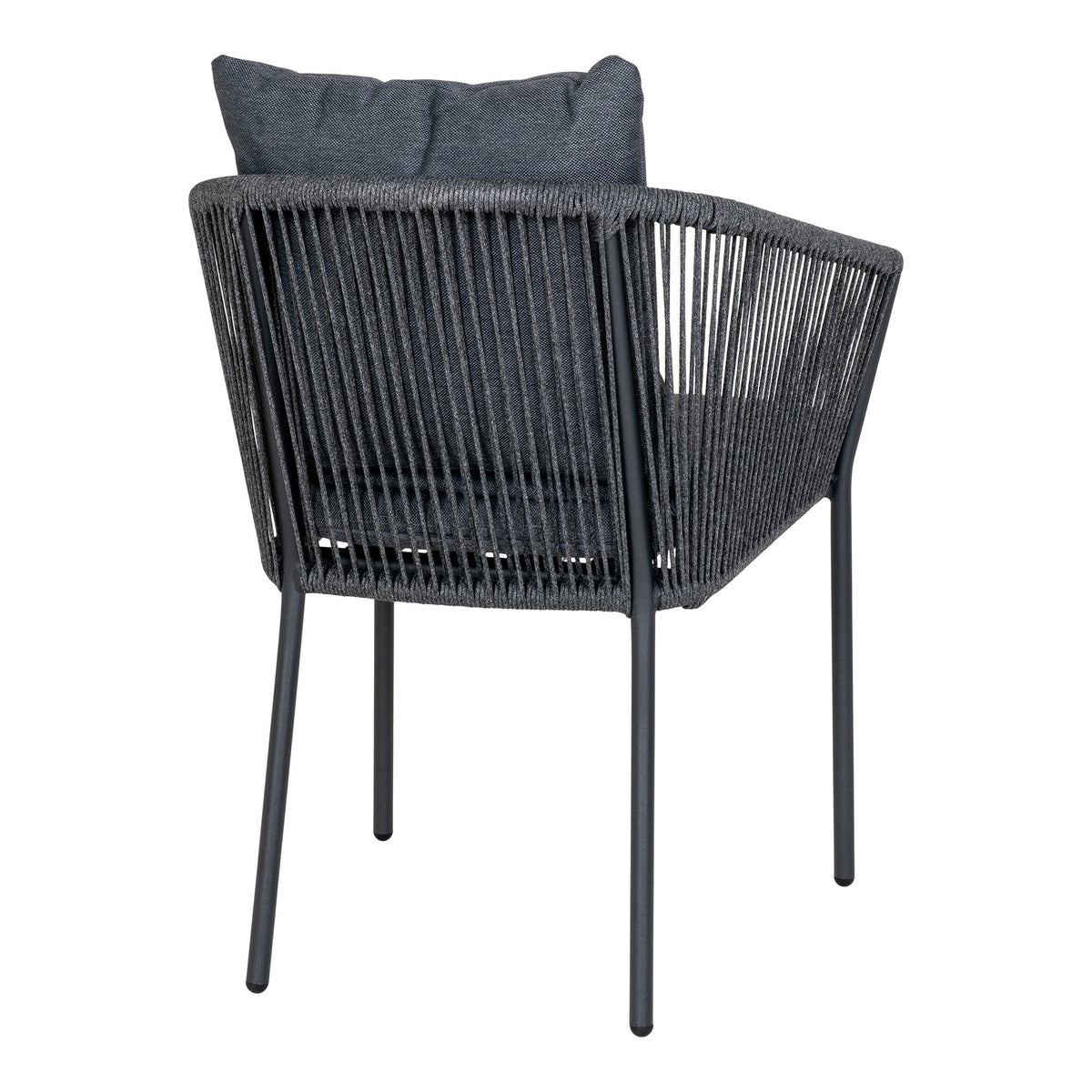 Scaun de dining, aluminiu/poliester, gri închis, include pernă