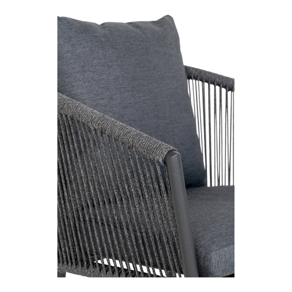 Scaun de dining, aluminiu/poliester, gri închis, include pernă